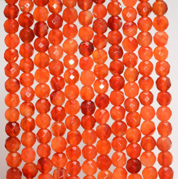 5MM Red Agate Gemstone Grade AAA Faceted Round Loose Beads 15.5 inch Full Strand (80010053-A199)