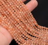 4MM Orange Moonstone Gemstone Grade AAA Faceted Round Loose Beads 15.5 inch Full Strand (80010067-A198)