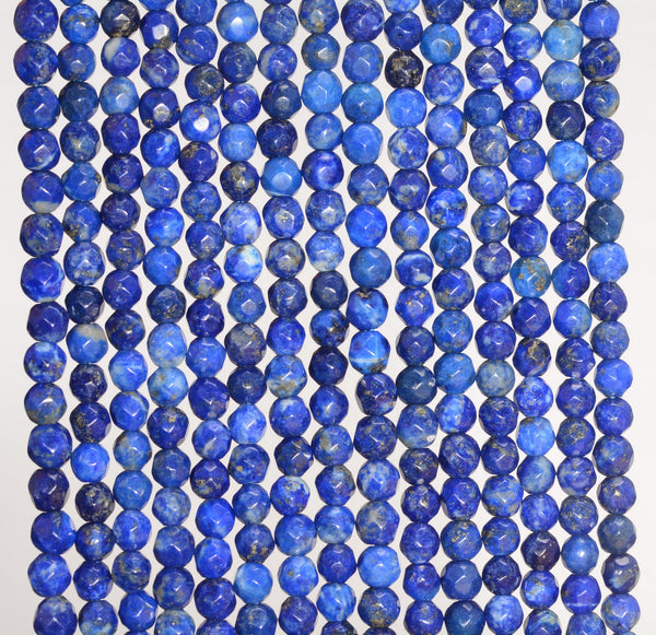 4MM Lapis Lazuli Gemstone Grade AAA Faceted Round Loose Beads 15.5 inch Full Strand (80010083-A197)