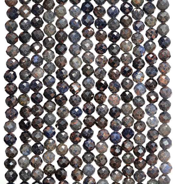 3MM Dark Blue Blue Sapphire Gemstone Grade A Micro Faceted Round Loose Beads 15.5 inch Full Strand (80010085-A197)