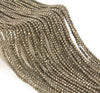 3MM Pyrite Gemstone Grade A Micro Faceted Round Loose Beads 15.5 inch Full Strand (80010086-A197)