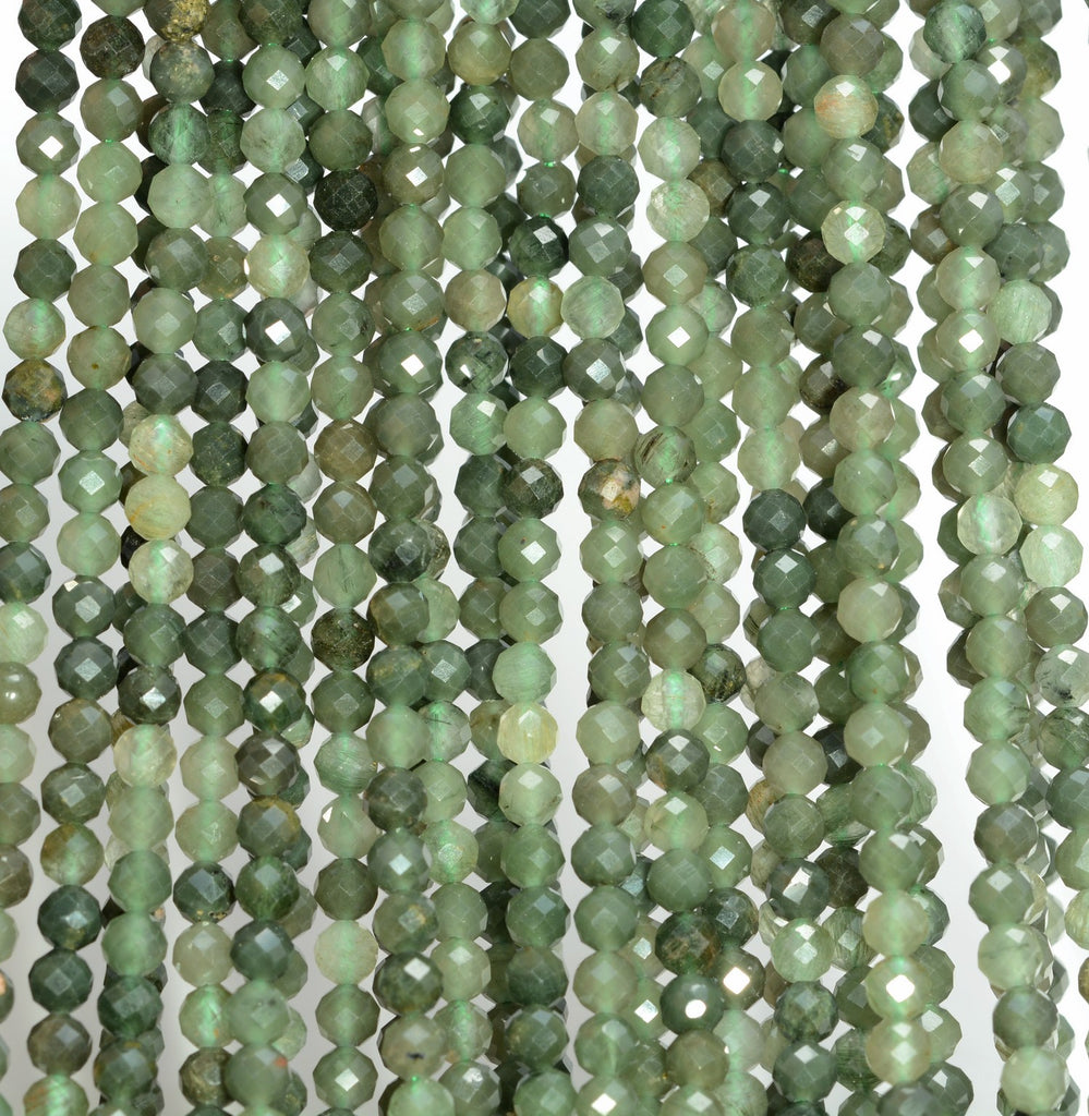 AAA Green Onyx Micro Faceted 3mm Beads -RB0202