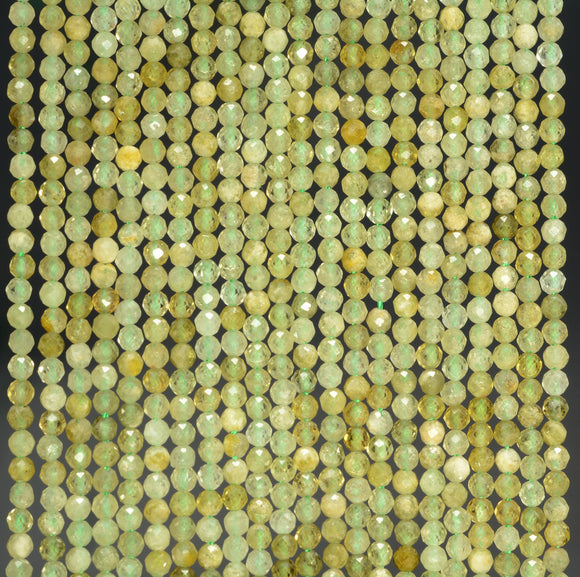 2MM Green Garnet Gemstone Grade AA Micro Faceted Round Loose Beads 15.5 inch Full Strand (80010137-A196)