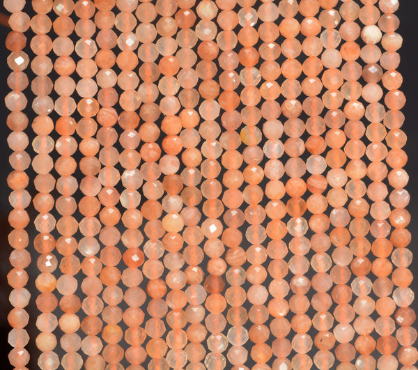 2MM Sunstone Gemstone Grade AAA Micro Faceted Round Loose Beads 15 inch Full Strand (80010176-A194)