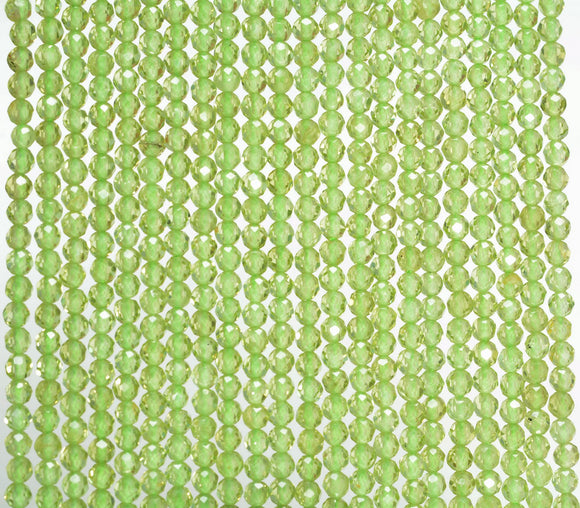 2MM Peridot Gemstone Grade AAA Micro Faceted Round Loose Beads 15.5 inch Full Strand (80010182-A194)