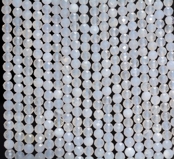 2MM Light Blue Chalcedony Blue Lace Agate Gemstone Grade AA Micro Faceted Round Loose Beads 15.5 inch Full Strand (80010208-A193)