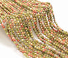 4MM Red Green Unakiate Gemstone Grade AAA Micro Faceted Round Loose Beads 15.5 inch Full Strand (80010217-A192)