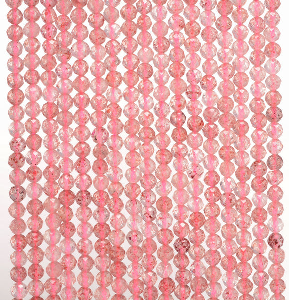 3MM Strawberry Lepidocrocite Quartz Gemstone Grade AA Micro Faceted Round Loose Beads 15.5 inch Full Strand (80010221-A192)