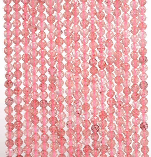 2MM Strawberry Lepidocrocite Quartz Gemstone Grade AA Micro Faceted Round Loose Beads 15.5 inch Full Strand (80010222-A192)