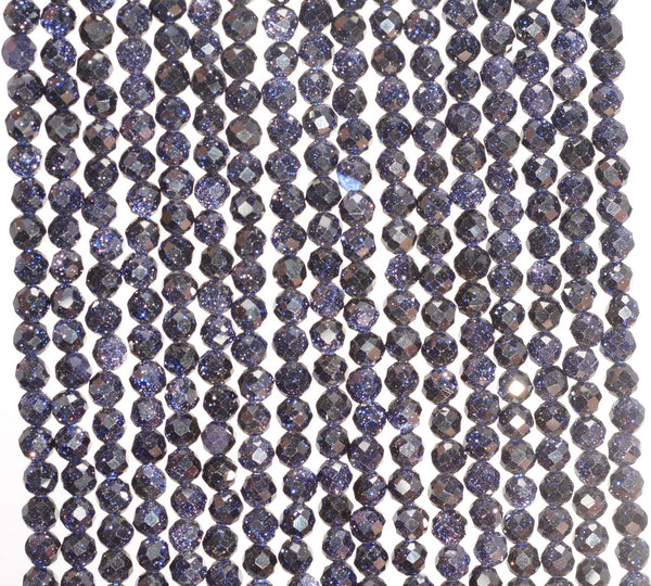 3MM Blue Sandstone Gemstone Grade AAA Micro Faceted Round Loose Beads 15.5 inch Full Strand (80010227-A192)