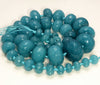 20x14-8x5MM Green Blue Jade Gemstone Graduated Faceted Rondelle Loose Beads 19 inch Full Strand (80010243-M41)