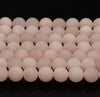 8MM Light Pink Matte Jade Gemstone Round Loose Beads 15 inch Full Strand (80010275-M42)