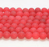 8MM Red Matte Jade Gemstone Round Loose Beads 15 inch Full Strand (80010276-M42)