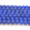 8MM Blue Matte Jade Gemstone Round Loose Beads 15 inch Full Strand (80010280-M42)