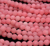 8MM Light Pink Matte Jade Gemstone Round Loose Beads 15 inch Full Strand (80010281-M42)