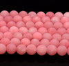 8MM Light Pink Matte Jade Gemstone Round Loose Beads 15 inch Full Strand (80010281-M42)