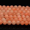 8MM Light Orange Jade Gemstone Round Loose Beads 15 inch Full Strand (80010286-M43)