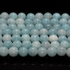 8MM Light Blue Jade Gemstone Round Loose Beads 15 inch Full Strand (80010287-M43)