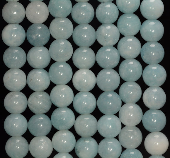 8MM Light Blue Jade Gemstone Round Loose Beads 15 inch Full Strand (80010287-M43)