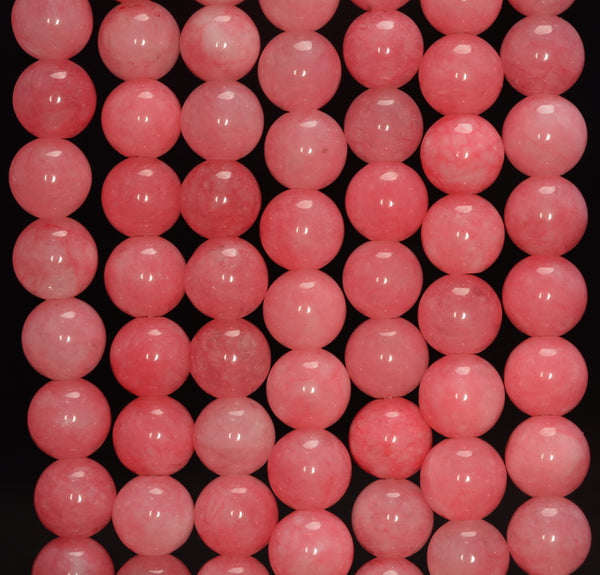 8MM Light Pink Jade Gemstone Round Loose Beads 15 inch Full Strand (80010290-M43)