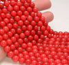 8MM Color Red Jade Gemstone Round Loose Beads 15 inch Full Strand (80010294-M43)