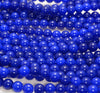 8MM Deep Blue Jade Gemstone Round Loose Beads 15 inch Full Strand (80010299-M44)