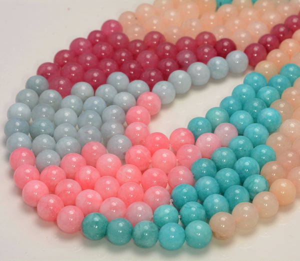 8MM Multi Color Jade Gemstone Round Loose Beads 15 inch Full Strand (80010300-M44)