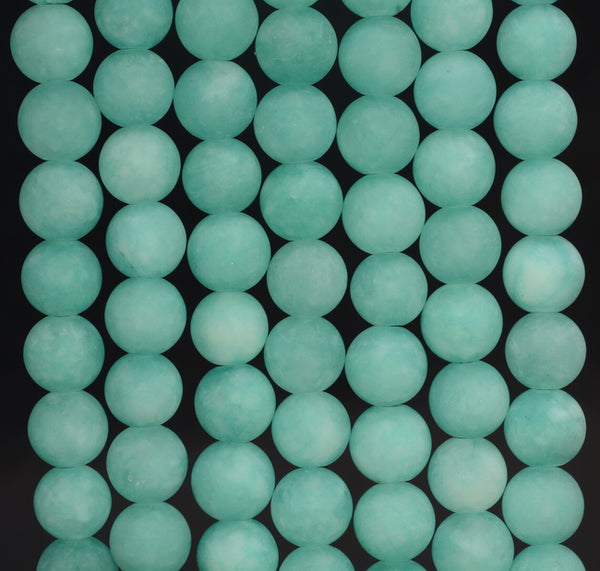 8MM Green Matte Jade Gemstone Round Loose Beads 15 inch Full Strand (80010303-M44)