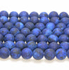 8MM Lapis Blue Matte Jade Gemstone Round Loose Beads 15 inch Full Strand (80010304-M44)