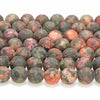 8MM Orange Brown Matte Jade Gemstone Round Loose Beads 15 inch Full Strand (80010305-M44)