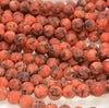 8MM Orange Matte Jade Gemstone Round Loose Beads 15 inch Full Strand (80010308-M44)