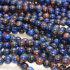 8MM Orange Blue Jade Gemstone Round Loose Beads 15 inch Full Strand (80010313-M45)