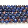 8MM Orange Blue Jade Gemstone Round Loose Beads 15 inch Full Strand (80010313-M45)