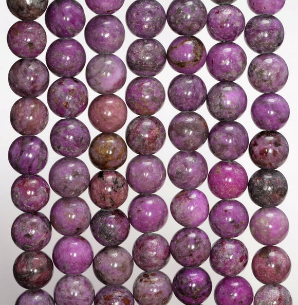 8MM Purple Jade Gemstone Round Loose Beads 15 inch Full Strand (80010314-M45)