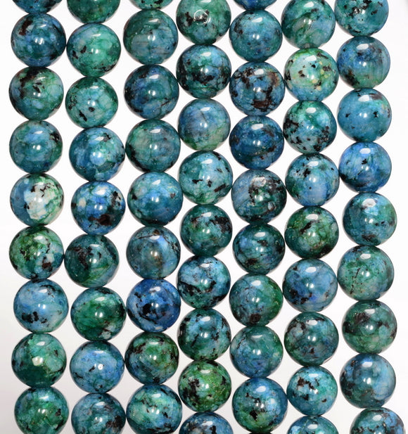 8MM Green Blue Jade Gemstone Round Loose Beads 15 inch Full Strand (80010318-M45)