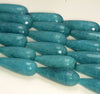 28x11MM Blue Jade Gemstone Teardrop Faceted Loose Beads 15.5 inch Full Strand (80010322-M46)