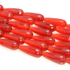 28x11MM Red Jade Gemstone Teardrop Faceted Loose Beads 15.5 inch Full Strand (80010324-M46)