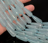 28x11MM Aqua Blue Jade Gemstone Teardrop Faceted Loose Beads 15.5 inch Full Strand (80010327-M46)