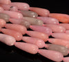 28x11MM Pink Jade Gemstone Teardrop Faceted Loose Beads 15.5 inch Full Strand (80010328-M46)