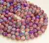 Matte Purple Pink Galaxy Sea Sediment Imperial Jasper Gemstone Round 6mm 8mm 10mm Loose Beads 15 inch Full Strand (A270)