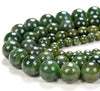 Natural Canadian Nephrite Jade Gemstone Grade AAA Round 3MM 4MM 5MM 6MM 7MM 8MM 9MM 10MM 11MM 12MM 13MM 15MM Loose Beads (D153 D154)