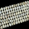 Titanium White Moonstone Gemstone Grade AA Faceted Rondelle 7X5MM 11X6MM 12X6MM 12X8MM 13X9MM 13X10MM 14X9MM Loose Beads (D349)