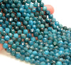 Deep Blue Apatite Gemstone Grade AAA Micro Faceted Round 6mm 8mm Loose Beads 15 Inch Full Strand (A258)