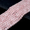 6MM Natural Madagascar Rose Quartz Gemstone Grade A Faceted Round Loose Beads 15 inch Full Strand (80016345-P58)