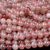 Natural Madagascar Rose Quartz Gemstone Grade AAA Round 6MM 7MM 8MM 9MM 10MM 11MM 12MM Loose Beads 7.5 inch Half Strand (D406)