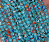 4MM Blue Matrix Turquoise Gemstone Round Loose Beads 15 inch Full Strand (90184679-A144)