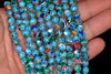 4MM Blue Matrix Turquoise Gemstone Round Loose Beads 15 inch Full Strand (90184679-A144)