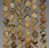 6MM Silver Leaf Jasper Gemstone Square Cube Diagonal Loose Beads 15.5 inch Full Strand (90182142-A116)