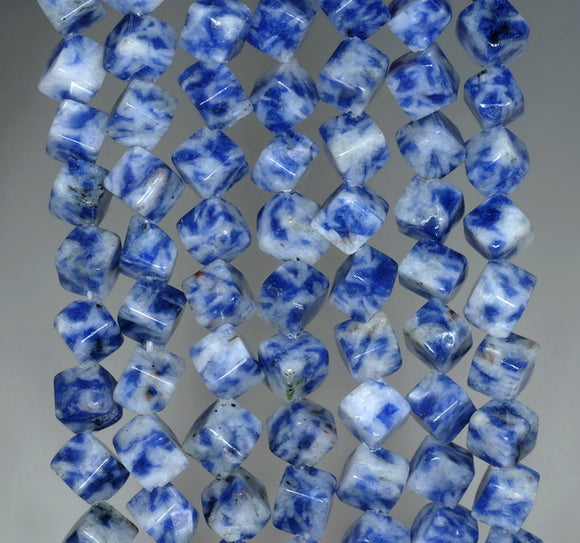 6MM Sodalite Gemstone Square Cube Diagonal Loose Beads 15 inch Full Strand (90182145-A116)