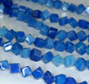 6-7MM Blue Jade Gemstone Square Cube Diagonal Loose Beads 15 inch Full Strand (90182146-A116)